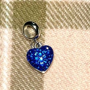 “Sisters” Sparkles in rich blue! Pandora type dangle bead